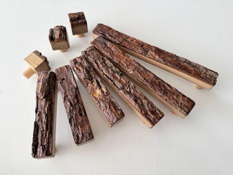 Oak Bark Handles Exceptional Interior Detail Forest Theme Room.