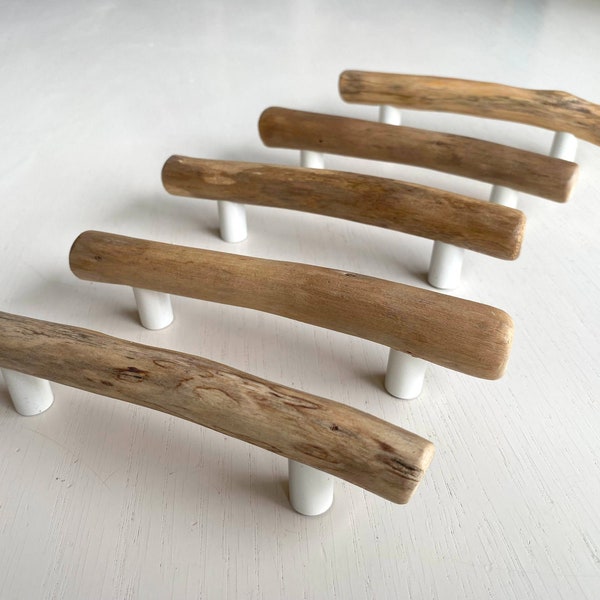 Driftwood pulls, wood handles, drawer knobs, rustic furniture, unique design, Boho style