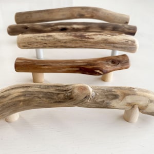 Poignée en bois naturel, poignée en bois flotté, poignées de tiroir, poignées de cuisine, style côtier