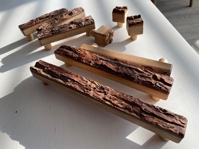 Oak Bark Handles Exceptional Interior Forest Theme Room.