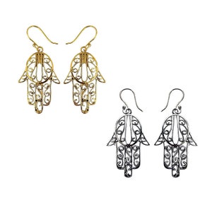 Hand of Fatima Earrings - Ethnic Earrings - Tribal Earrings - Boho Earrings