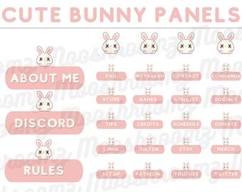 Cute Kawaii Bunny Rabbit Panels For Twitch