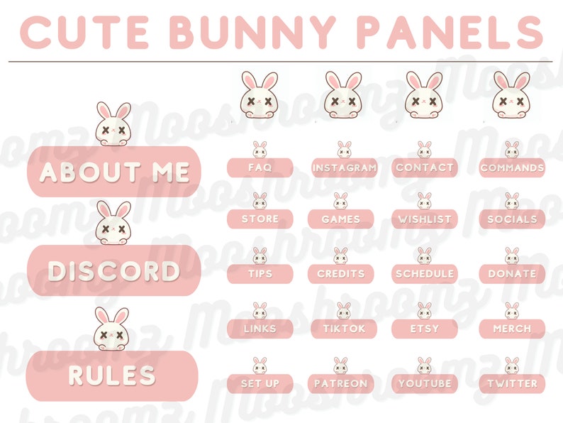 Cute Kawaii Bunny Rabbit Panels for Twitch - Etsy