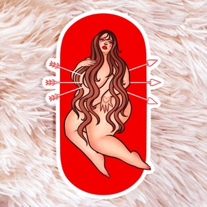 Pegatina enamorada - Arte positivo gordo - Arte positivo corporal - Nena gorda - Liberación de grasa
