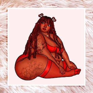 Lover Girl II Print - Fat Art - Plus Size Art - Fat Positive Art - Fat Babe Art - Body Positive Art