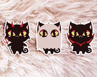 Trick or Treat-stickers - Halloween-stickers - stickerpakket - dagboekstickers - leuke Halloween - stickers zwarte kat