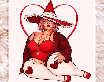 Love Witch Print - Fat Art - Plus Size Art - Fat Positive Art - Fat Babe Art - Body Positive Art - Witchy Decor