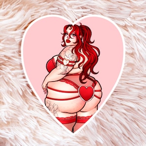 Lover Girl I Sticker - Fat Art - Body Positive Art - Plus Size Art - Fat Babe Art