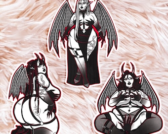 Demon Queen Stickers - Fat Art - Body Positive Art - Plus Size Art - Fat Liberation