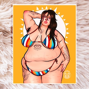 Bikini Body Print - Fat Art - Plus Size Art - Body Positive Art - Summer Art