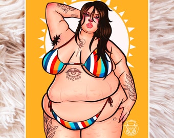 Bikini Body Print - Fat Art - Plus Size Art - Body Positive Art - Summer Art