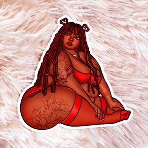 Lover Girl II Sticker - Fat Art - Body Positive Art - Plus Size Art - Fat Babe Art