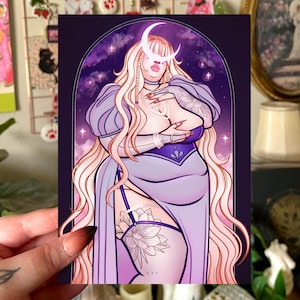 Moon Goddess Digital Print Download - Printable Fat Positive Art - Plus Size Art - Fat Art - Body Positive Art - Fat Liberation Art