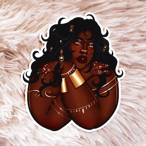 Golden Sticker - Fat Art - Fat Babe Sticker - Fat Positive Art - Body Positive Art
