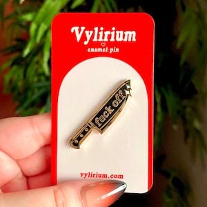 F Off Enamel Pin - Eff Off Pin - Rude Pin - Knife Enamel Pin