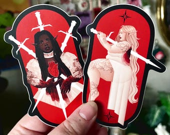 Self Sacrifice Stickers - Fat Art - Fat Positive Sticker - Body Positive Sticker - Plus Size Sticker - Tarot Art