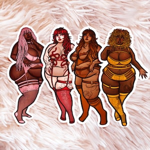 Fat Babes Aufkleber - Fat Art - Body Positive Art - Plus Size Art - Fat Liberation