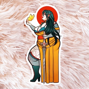 Sword Girlie Sticker - Fat Art - Body Positive Art - Plus Size Art - Fat Liberation