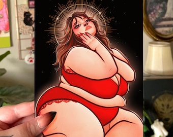 Divine Vanity Digital Print Download - Printable Fat Positive Art - Plus Size Art - Fat Art - Body Positive Art - Fat Liberation Art