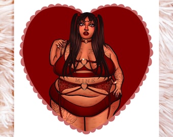 Mine Print - Fat Art - Plus Size Art - Fat Positive Art - Fat Babe Art - Body Positive Art