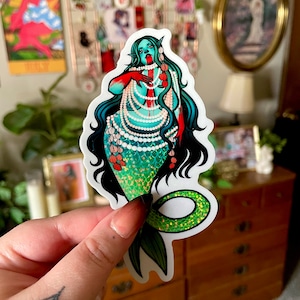 Sticker vinyle La sirène - gros oeuvre d'art positif - art positif pour le corps - grosse fille - grosse libération