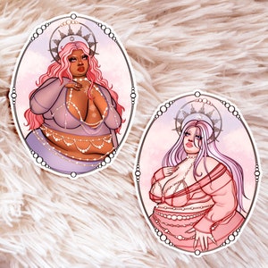 Winter Goddess Stickers - Fat Positive Stickers - Body Positive Stickers - Fat Babes Art