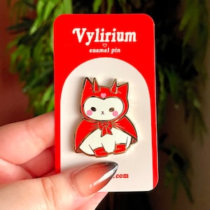 Devil Cat Enamel Pin - Halloween Pin - Cute Pins - Cat Enamel Pin