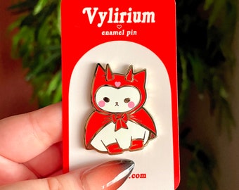 Devil Cat Enamel Pin - Halloween Pin - Cute Pins - Cat Enamel Pin