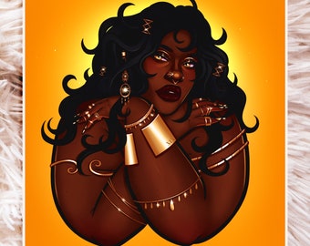 Golden Print - Fat Art - Fat Positive Art - Fat Babe Art - Body Positive Art