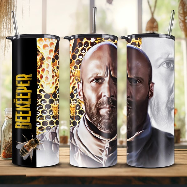 THE BEEKEPER The PROTECTIVE - Jason Statham Movie 2024 1 Tumbler Wrap Cartoon 20oz Skinny  Template Sublimation 2480x1122px 300DPI png Files