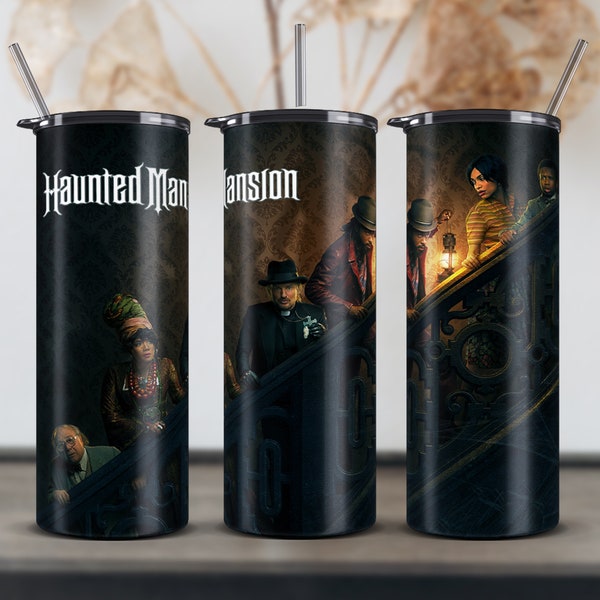 THE HAUNTED MANSION Movie 2023  Tumbler Wrap, Cartoon 20oz Skinny, Movie 2023 Template, Sublimation 2480x1122px 300DPI-png Files T1