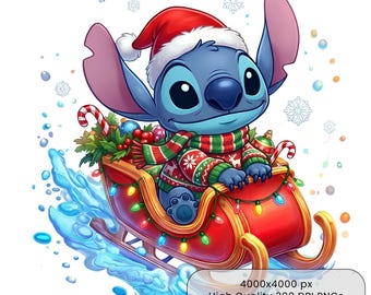 クリスマス スティッチ ウィズ ライト PNG: ホリデー キャラクター