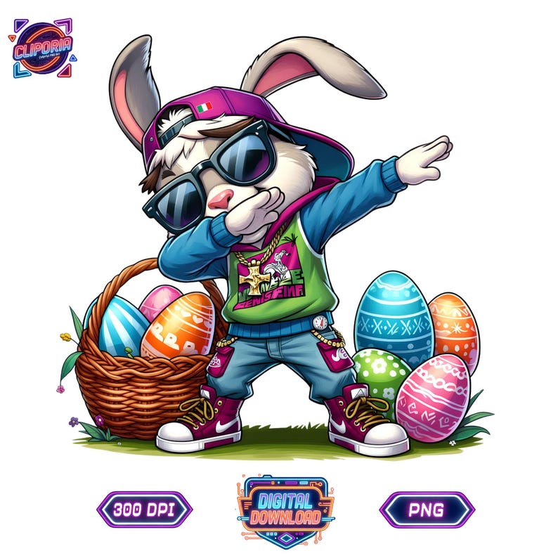 Easter Bunny PNG, Cute Easter Rabbit Sublimation Design, Kids Toddler ...