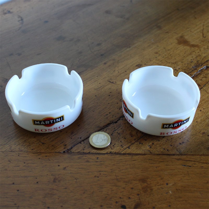 Cendriers - Cendrier vintage Martini en verre fumé