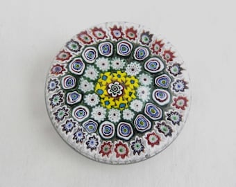 Sulfide Millefiori 8,5 cm (3,35 Zoll), dekorativer Kunst-Briefbeschwerer, Vintage, Ref1