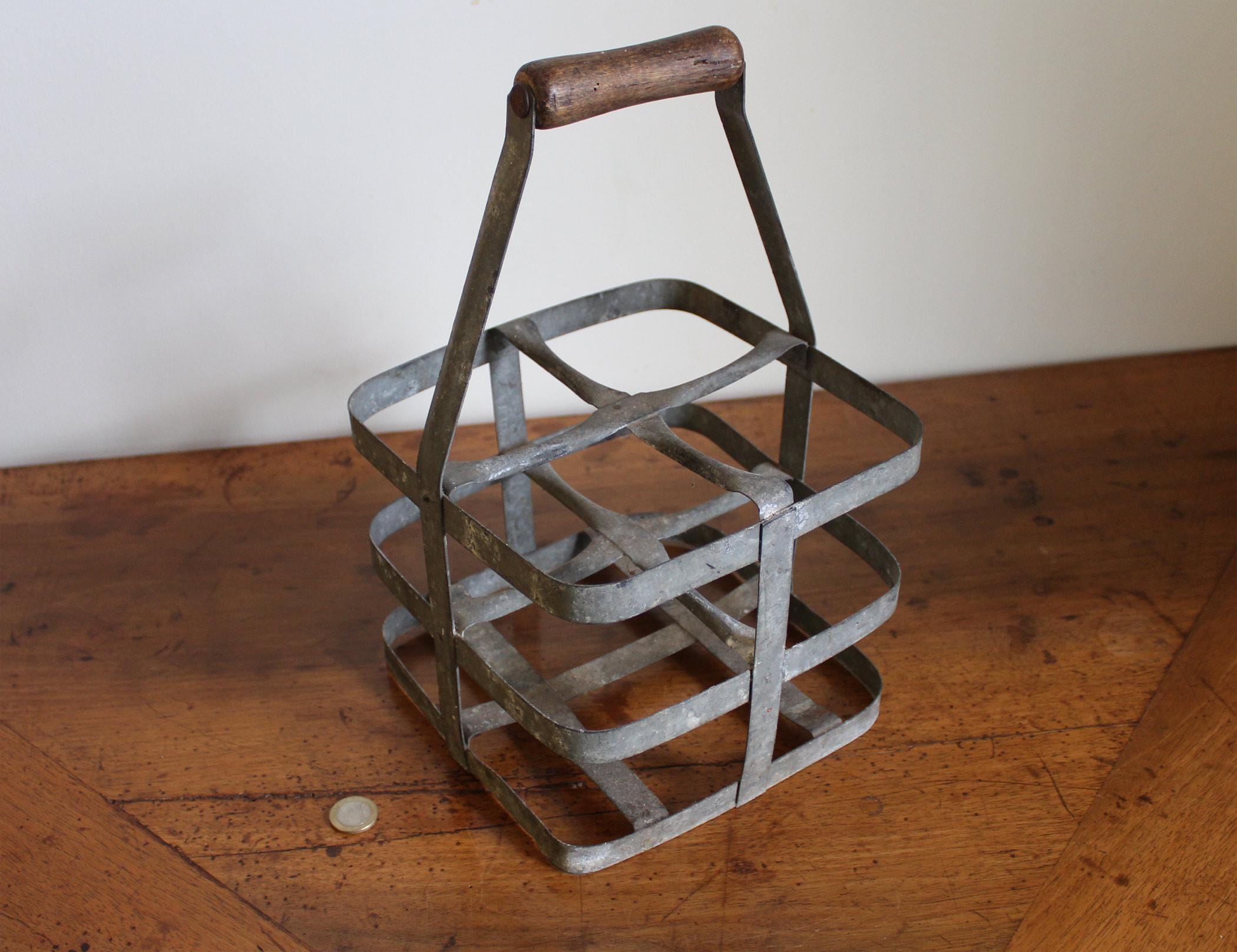 CHRISTOFLE ANCIEN PORTE Bouteille Panier Metal Argente Tresse EUR 40,00