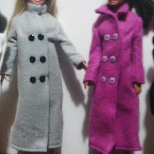 11 1/2"Doll Felt Double-Breasted Coats