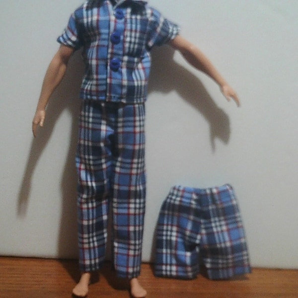 12" Doll 3-Pc. Pajamas Set