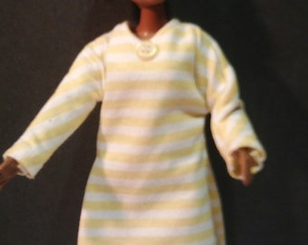 11" Fashion Doll Yellow & White Striped Dress