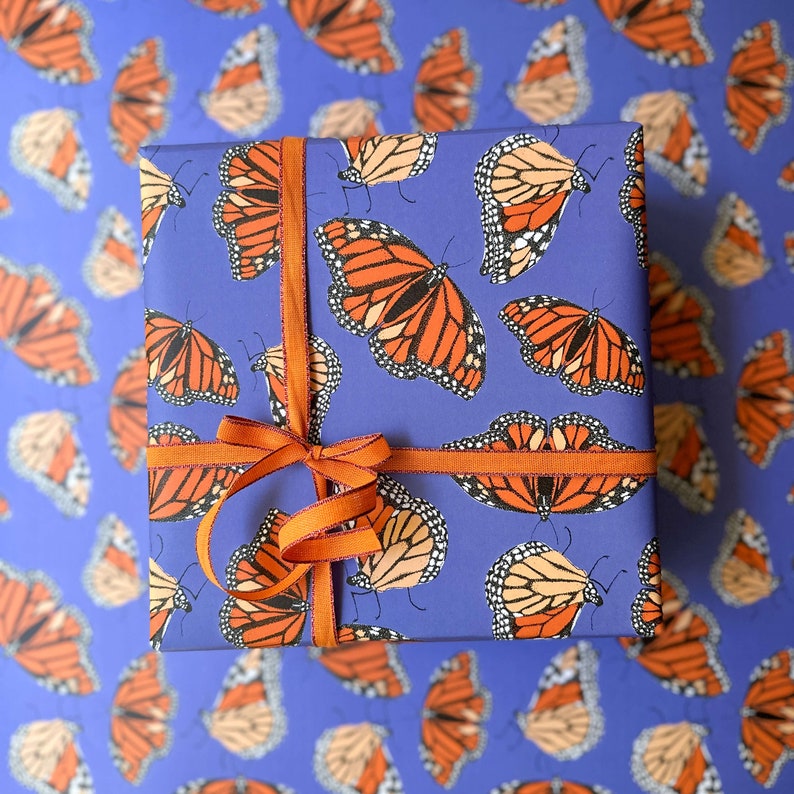 Monarch Butterfly Wrapping Paper Monarch Butterfly Gift Wrap Etsy