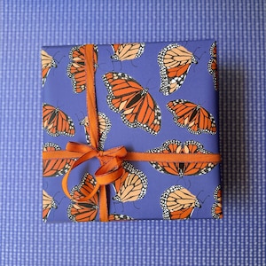 Monarch Butterfly Wrapping Paper Monarch Butterfly Gift Wrap Butterfly Wrapping Paper Hostess Gift Wrap Butterfly Art Orange Wrapping Paper