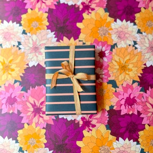 Dahlia Wrapping Paper Dahlia Gift Wrap Flower Wrapping Paper Flower Gift Wrap Wedding Wrapping Paper Hostess Gift Pretty Wrapping Paper image 6