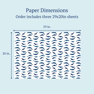 Whale Wrapping Paper Sheets, Double-Sided Gift Wrap, 29x20in sheet, Boy Birthday, Whale Party, Nautical Wrapping Paper, Ocean Wrapping Paper image 10