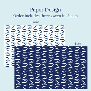 Whale Wrapping Paper Sheets, Double-Sided Gift Wrap, 29x20in sheet, Boy Birthday, Whale Party, Nautical Wrapping Paper, Ocean Wrapping Paper image 9