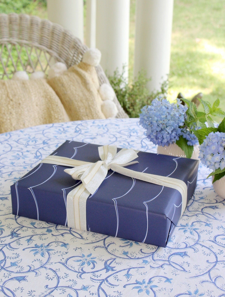 Nautical Pattern Tissue Paper, Navy Costal Pattern Gift Wrapping