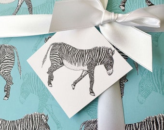 Zebra Gift Tag Zebra Wrapping Paper Safari Gift Tag  Fun Wrapping Paper for Women Gift Mother's Day Wrapping Paper Mother's Day