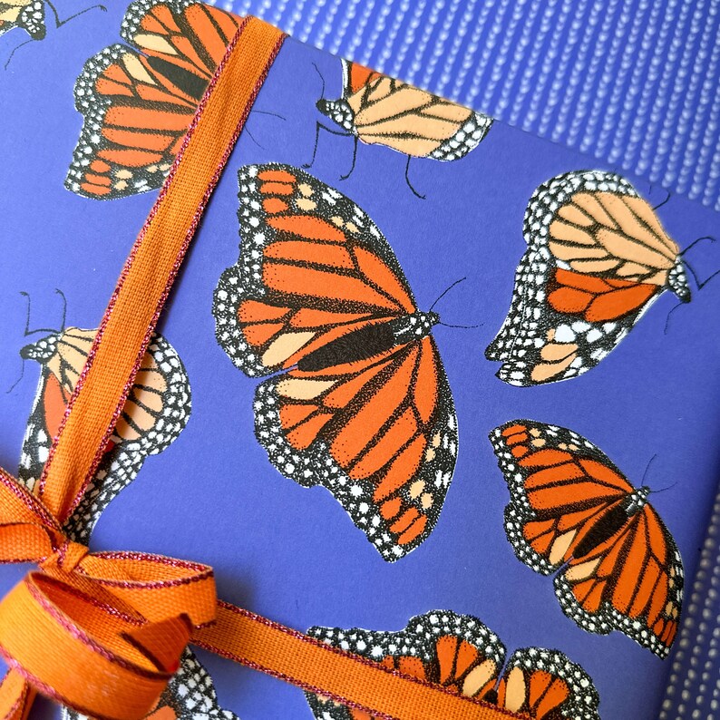 Monarch Butterfly Wrapping Paper Monarch Butterfly Gift Wrap Etsy