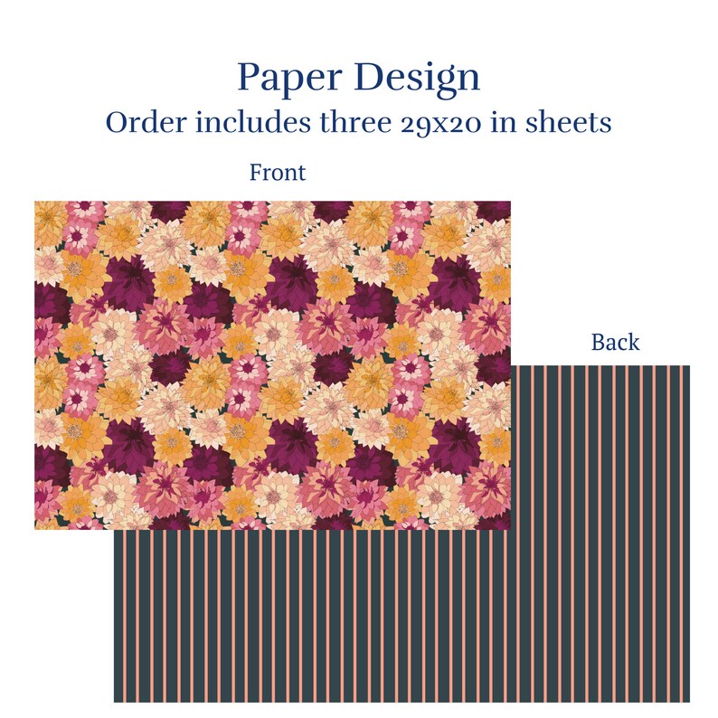 Dahlia Wrapping Paper Dahlia Gift Wrap Flower Wrapping Paper Flower Gift Wrap Wedding Wrapping Paper Hostess Gift Pretty Wrapping Paper image 8