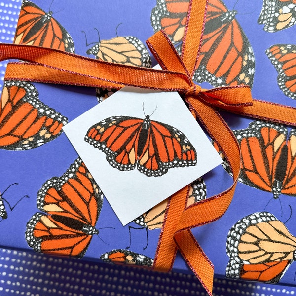 Butterfly Gift Tags Butterfly Tags Butterfly Wrapping Paper Monarch Butterfly Gift Wrap Butterfly Wrapping Paper Hostess Gift Butterfly Art