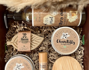 Natural beauty gift set, handmade artisanal cosmetics, natural soap, honey shampoo, gift for women, birthday, Christmas